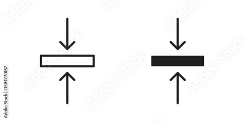 Thickness icon vector, solid illustration, pictogram isolated color editable