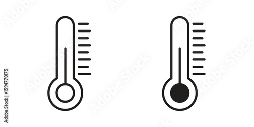 Thermometer icon vector, solid illustration, pictogram isolated color editable
