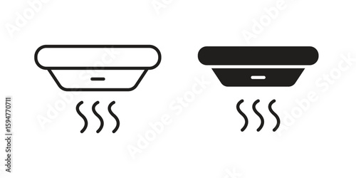 Smoke detector icon vector, solid illustration, pictogram isolated color editable