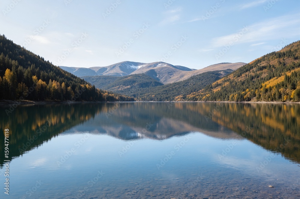 Fototapeta premium Autumn Reflection by the Still Lake