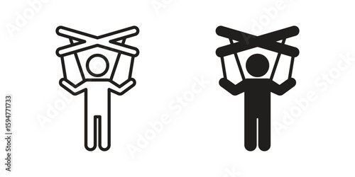 Puppet icon vector, solid illustration, pictogram isolated color editable