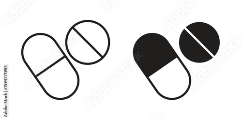 Pills icon vector, solid illustration, pictogram isolated color editable