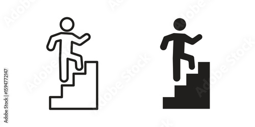 People Climbing icon vector, solid illustration, pictogram isolated color editable