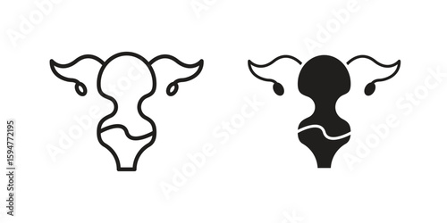 Pelvic inflammatory disease icon vector, solid illustration, pictogram isolated color editable