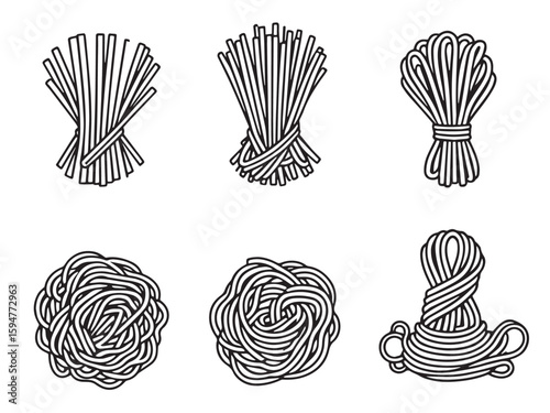Simple spaghetti icon line graphic