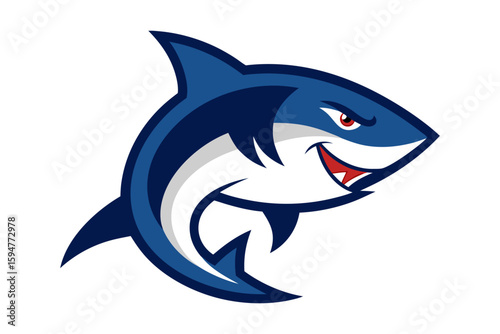 Shark mascot logo vector art illustration