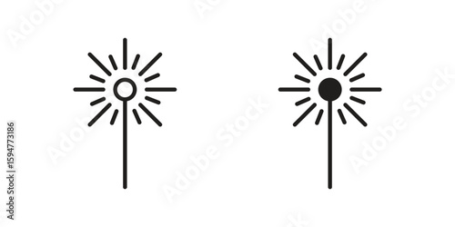 Laser beam icon vector, solid illustration, pictogram isolated color editable