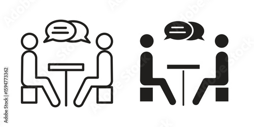 Job interview icon vector, solid illustration, pictogram isolated color editable