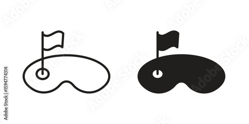 Golf yard icon vector, solid illustration, pictogram isolated color editable
