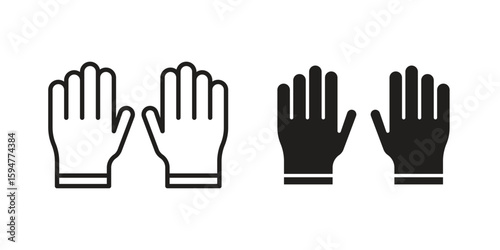 Gloves icon vector, solid illustration, pictogram isolated color editable