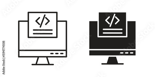 Front end icon vector, solid illustration, pictogram isolated color editable