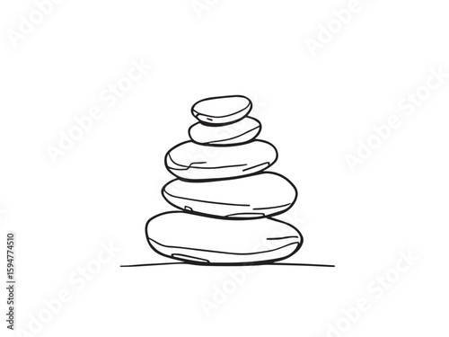Zen stone stack simple outline