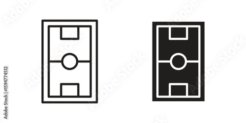 Football field icon vector, solid illustration, pictogram isolated color editable