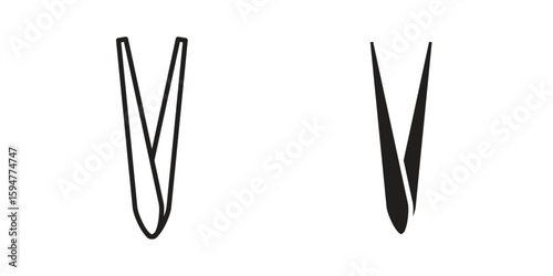 Eyebrow tweezers icon vector, solid illustration, pictogram isolated color editable