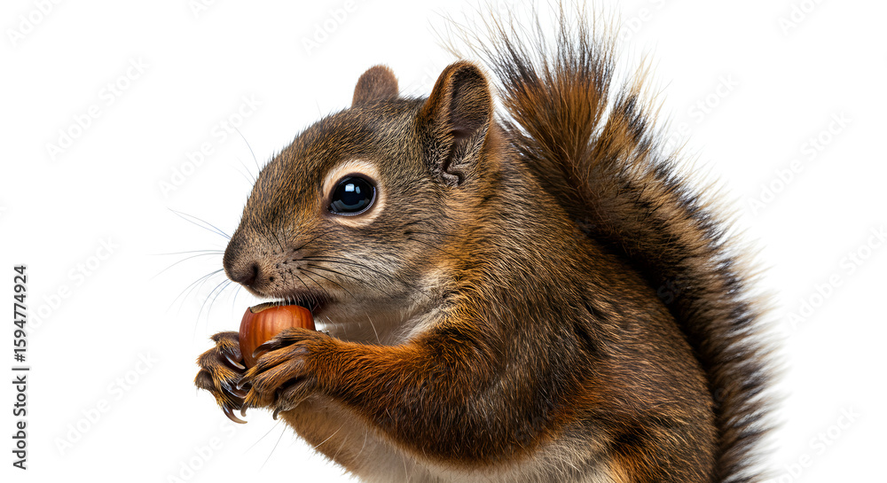 Fototapeta premium Grey squirrel on white background
