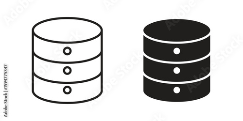Data center icon vector, solid illustration, pictogram isolated color editable