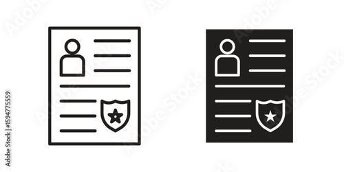 Criminal record icon vector, solid illustration, pictogram isolated color editable