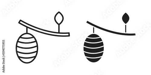Cocoon icon vector, solid illustration, pictogram isolated color editable