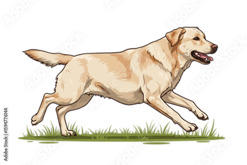 Running golden retriever design creates a lively feel, making it perfect for animal-themed logos or illustrations with motion and grace.