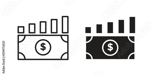 capital gain icon vector, solid illustration, pictogram isolated color editable