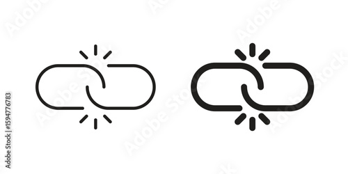 Broken link icon vector, solid illustration, pictogram isolated color editable