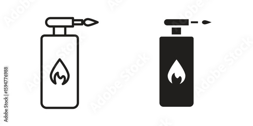 Blowtorch icon vector, solid illustration, pictogram isolated color editable