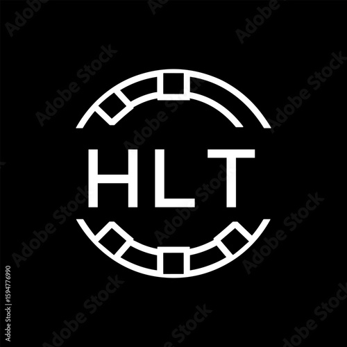 HLT Minimalist HLT  Logo Design on Black Background – HLT Later Logo, Modern Circular Branding Concept
