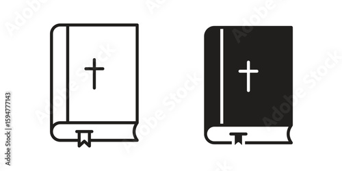 Bible icon vector, solid illustration, pictogram isolated color editable