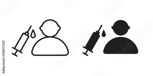 Baby Vaccination icon vector, solid illustration, pictogram isolated color editable