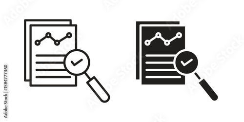 Auditors icon vector, solid illustration, pictogram isolated color editable