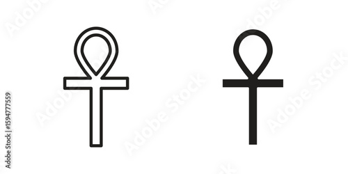Ankh icon vector, solid illustration, pictogram isolated color editable