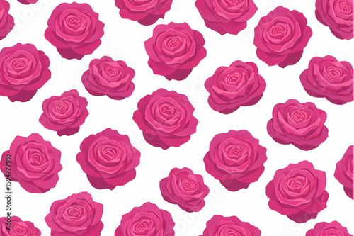 Graceful roses create a beautiful seamless pattern perfect for textiles, backgrounds, and designs requiring a delicate floral element.