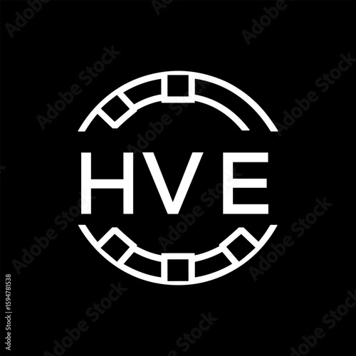 HVE Minimalist HVE  Logo Design on Black Background – HVE Later Logo, Modern Circular Branding Concept
