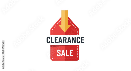 Clearance Sale Price Tag with Down Arrow Icon