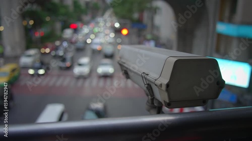 The Urban Traffic Surveillance Camera at a busy intersection is crucial for monitoring