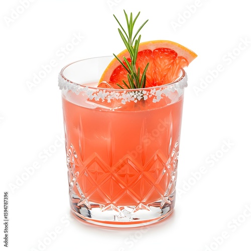 Refreshing grapefruit cocktail with rosemary garnish