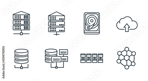 Network Data Center Icons Set