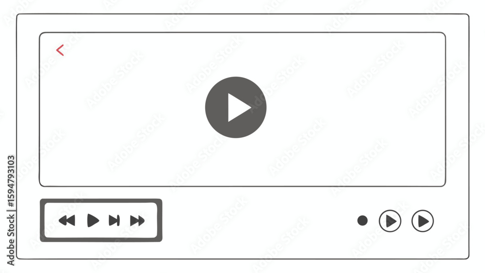 Web video player interface with digital media controls for play, pause, volume, and sound Web video player interface with digital media controls for play, pause, volume, and sound