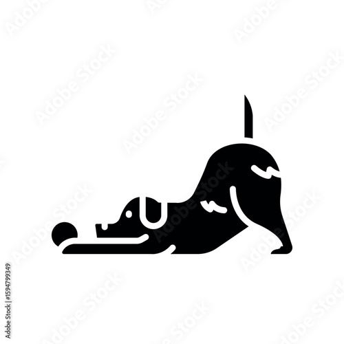 dog play black flat icon for digital and print projects.