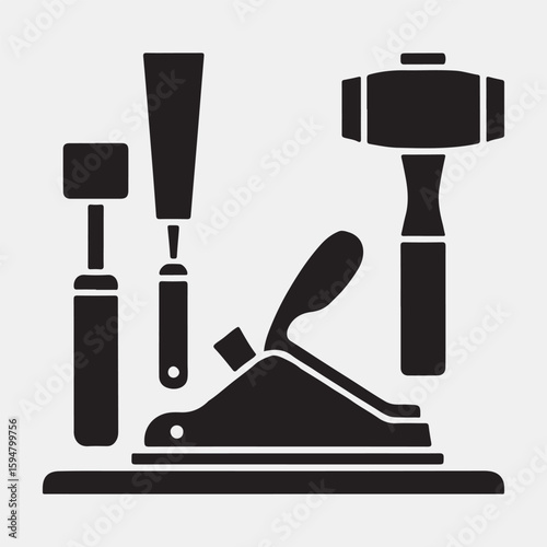 Vector Illustration of Woodworking Tools
