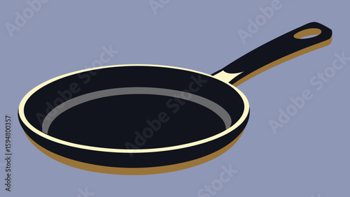 Cast iron frying pan isolated on white background kitchen utensil cookware skillet
