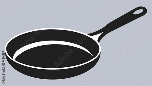 Cast iron frying pan isolated on white background kitchen utensil skillet with handle