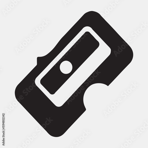 Simple Black and White Pencil Sharpener Icon
