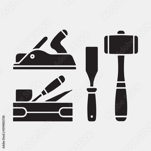 Vector Illustration of Woodworking Tools
