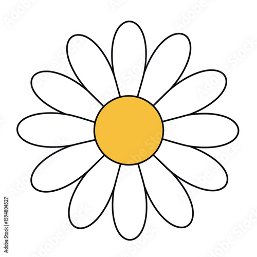 Simple Cartoon Daisy Flower Illustration