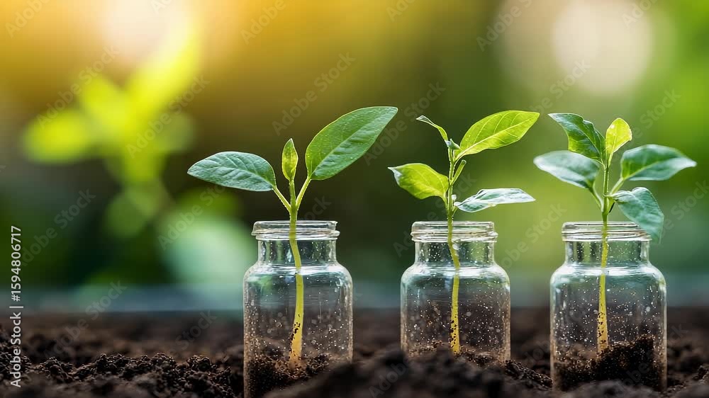 Cultivating Hope Seedlings Continuously Grow in Glass Jars