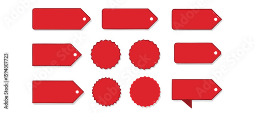 "Empty Red Price Tags – Bulk Blank Retail Price Labels for Stores"