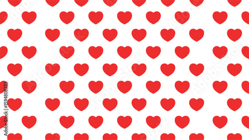 Seamless Red Heart Pattern Vector – Repeating Love Background for Valentine, Wedding, and Romantic Design