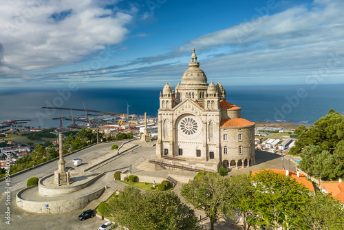 Aerial of Sanctuary of Santa Luzia in Viana do Castelo, Portugal
