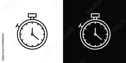 Free Download Stopwatch icon linear icon. Line with editable stroke - GFXLoad
